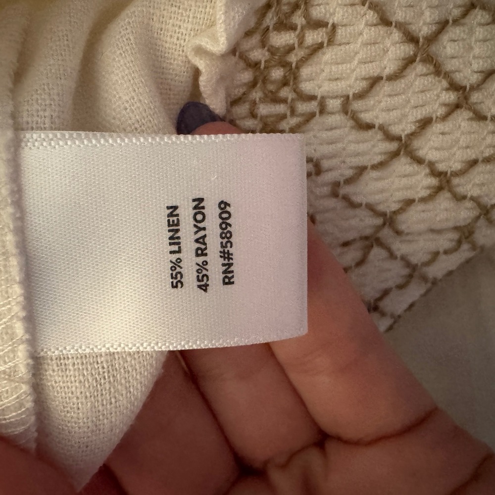 Westbound The Island Pant Large NWT Mid Rise Wide Leg Smocked Waist Linen Blend - Picture 10 of 11